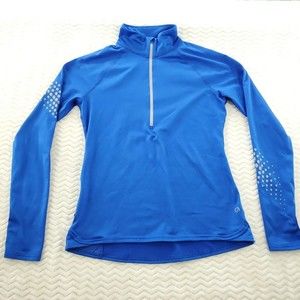 Gapfit Reflective Pullover Half Zip Activewear Bristol Blue Thumbhole Size Small